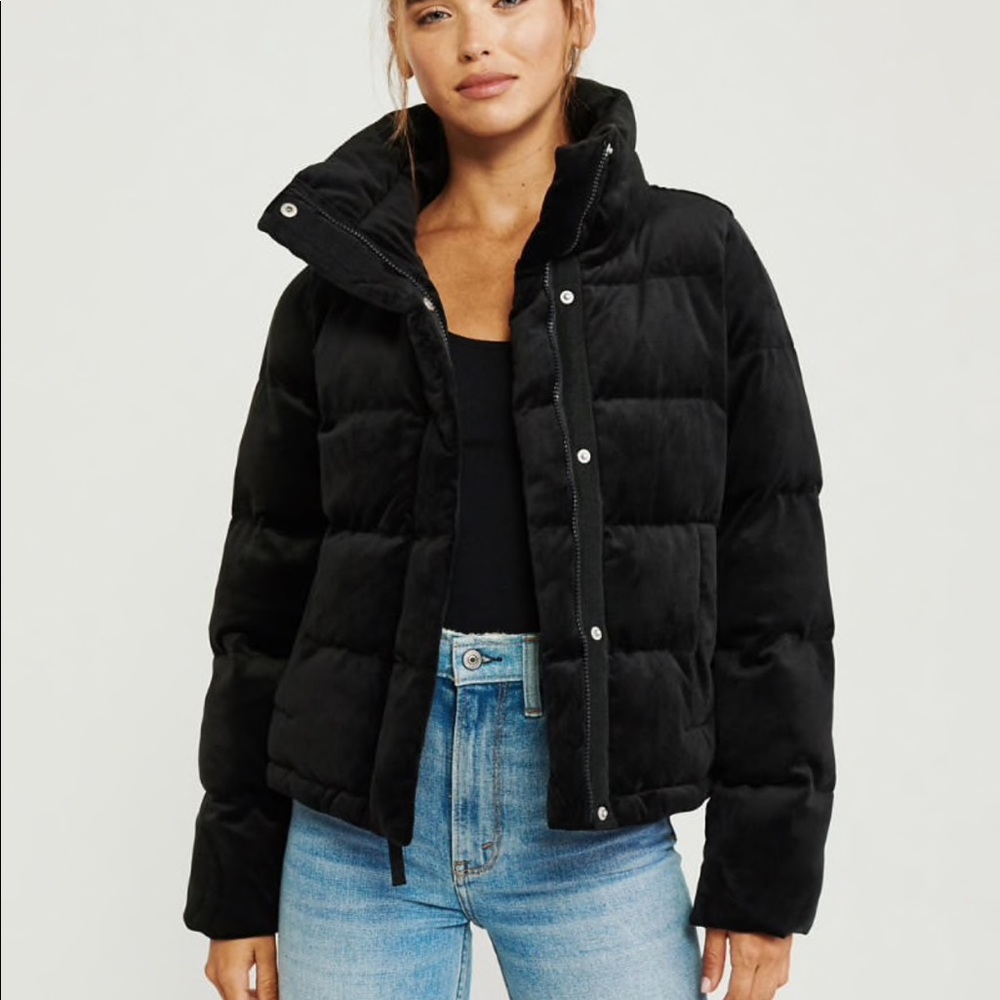Abercrombie & Fitch Black Velvet Mini Puffer SMALL